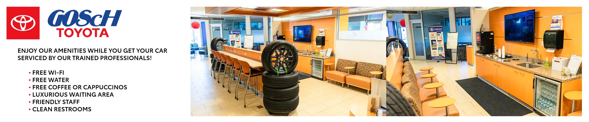 Gosch Toyota - Enjoy Our Amenities While You Get Your Car Serviced by Our Trained Professionals